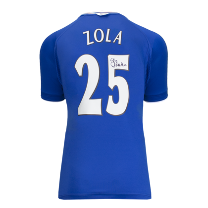 Gianfranco Zola gesigneerd Chelsea shirt 2000