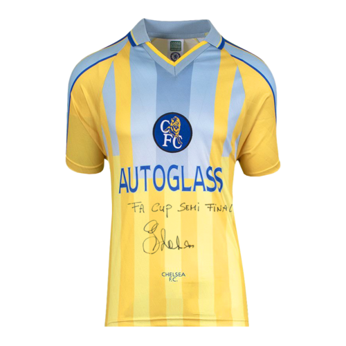 Icons Gianfranco Zola gesigneerd Chelsea shirt 1998
