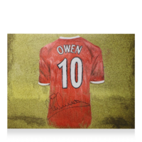 Icons Michael Owen gesigneerde Liverpool FC foto