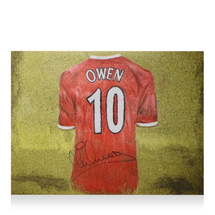 Michael Owen gesigneerde Liverpool FC foto