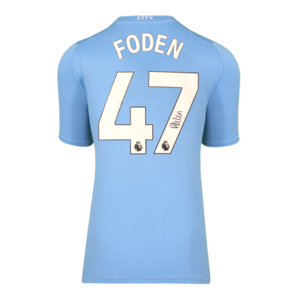 Phil Foden gesigneerd Manchester City shirt 2023-24