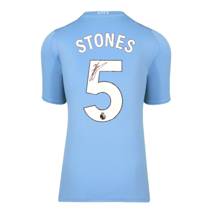 John Stones gesigneerd Manchester City shirt 2023-24