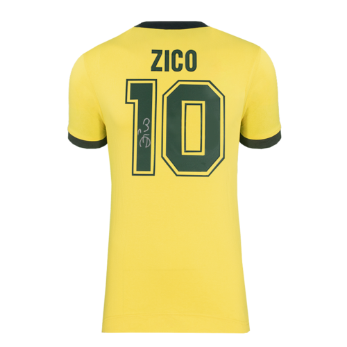 Icons Zico gesigneerd Brazilië shirt 1982