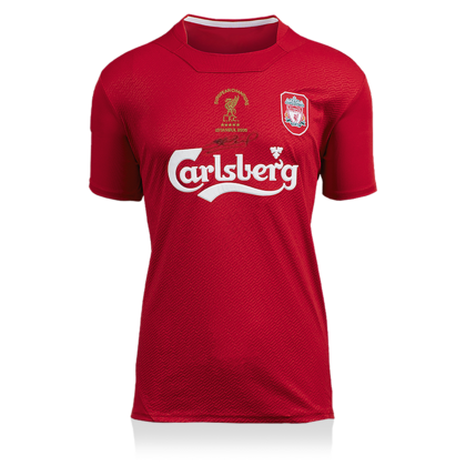 Steven Gerrard gesigneerd Liverpool FC shirt 2005
