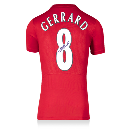Icons Steven Gerrard gesigneerd Liverpool FC shirt 2005