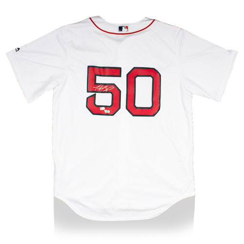 Icons Mookie Betts gesigneerd Boston Red Sox shirt 2018