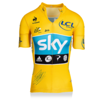 Icons Bradley Wiggins gesigneerd Tour de France gele trui