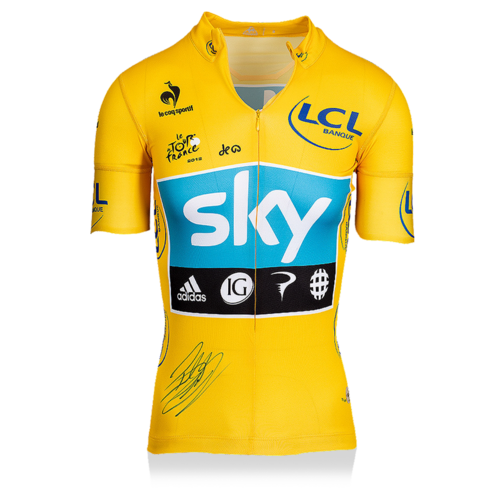 Icons Bradley Wiggins gesigneerd Tour de France gele trui