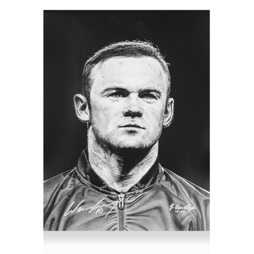 Icons Wayne Rooney gesigneerd Engeland kunstwerk