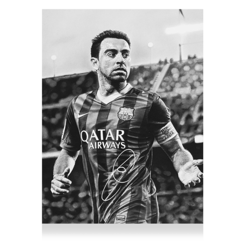 Icons Xavi gesigneerd FC Barcelona kunstwerk