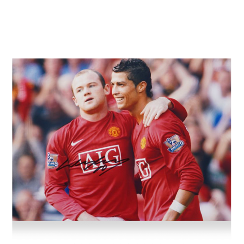 Icons Wayne Rooney gesigneerde Manchester United foto