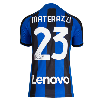 Marco Materazzi gesigneerd Internazionale shirt