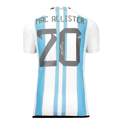 Alexis Mac Allister gesigneerd Argentinië shirt 2022-23