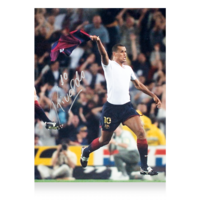 Icons Rivaldo gesigneerde FC Barcelona foto