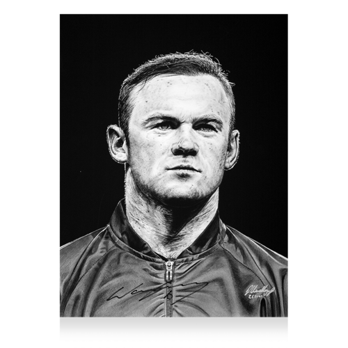 Icons Wayne Rooney gesigneerd Engeland kunstwerk