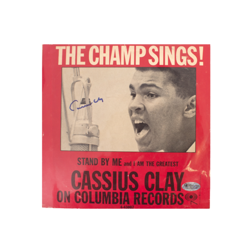 Icons Muhammad Ali gesigneerde vinylplaat - The Champ Sings