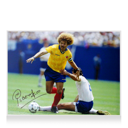Icons Carlos Valderrama gesigneerde Colombia foto