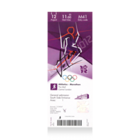 Icons Mo Farah gesigneerd ticket 2012