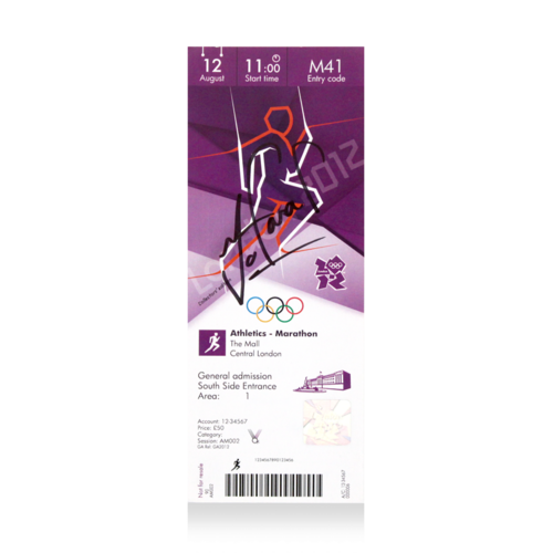 Icons Mo Farah gesigneerd ticket 2012