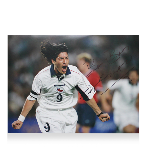 Icons Ivan Zamorano gesigneerde Chili foto 2000