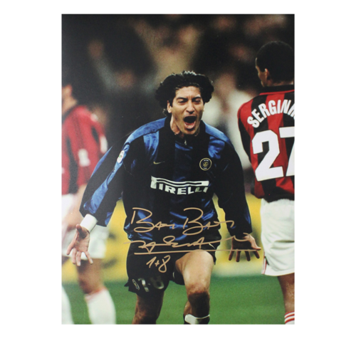 Icons Ivan Zamorano gesigneerde Internazionale foto