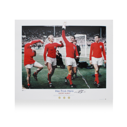 Geoff Hurst gesigneerde Engeland foto 1966