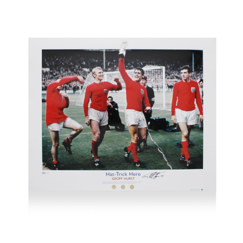 Icons Geoff Hurst gesigneerde Engeland foto 1966
