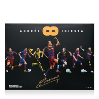 Icons Andres Iniesta gesigneerde FC Barcelona foto