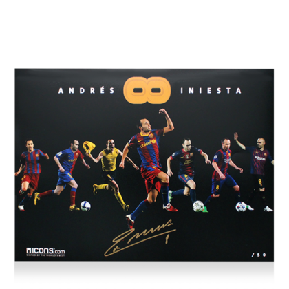 Andres Iniesta gesigneerde FC Barcelona foto