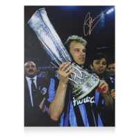 Icons Dennis Bergkamp gesigneerde Internazionale foto