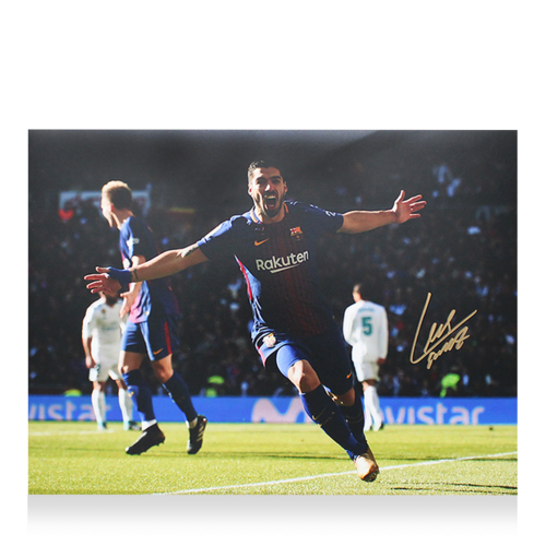 Icons Luis Suarez gesigneerde FC Barcelona foto