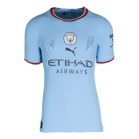 Icons Jack Grealish & Julian Alvarez gesigneerd Manchester City shirt 2022-23