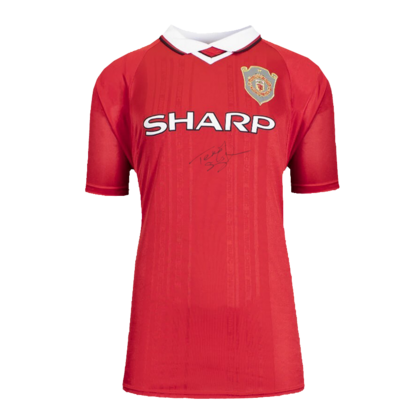 Teddy Sheringham gesigneerd Manchester United shirt 1999