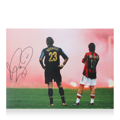Icons Marco Materazzi gesigneerde Internazionale foto