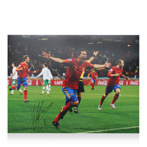 Icons David Villa gesigneerde Spanje foto