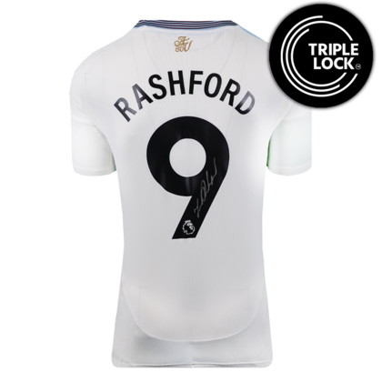 Marcus Rashford gesigneerd Aston Villa shirt 2024-25