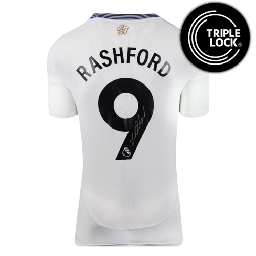 Icons Marcus Rashford gesigneerd Aston Villa shirt 2024-25