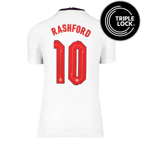 Icons Marcus Rashford gesigneerd Engeland shirt 2020-22