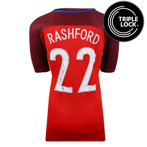 Icons Marcus Rashford gesigneerd Engeland shirt 2017-18
