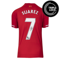 Icons Luis Suarez gesigneerd Liverpool FC shirt 2013-14