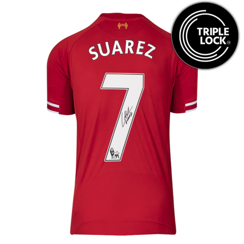 Icons Luis Suarez gesigneerd Liverpool FC shirt 2013-14