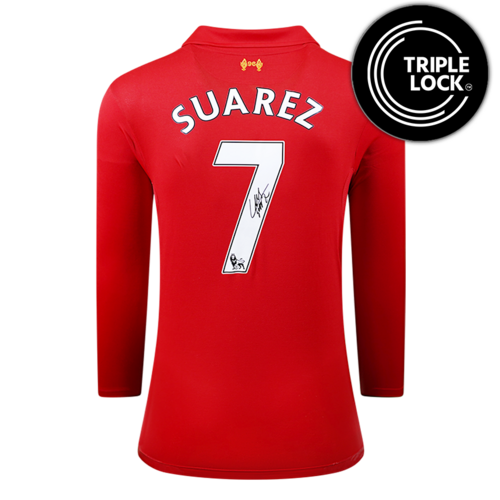 Icons Luis Suarez gesigneerd Liverpool FC shirt 2012-13