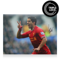 Icons Luis Suarez gesigneerde Liverpool FC foto