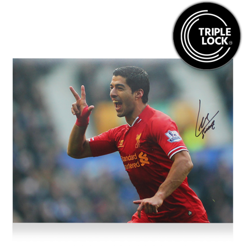 Icons Luis Suarez gesigneerde Liverpool FC foto