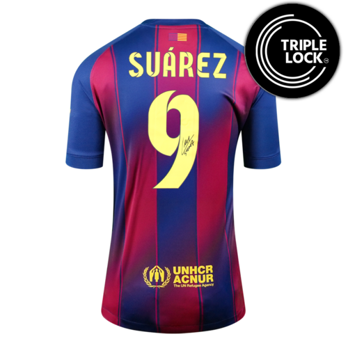 Icons Luis Suarez gesigneerd FC Barcelona shirt 2025-26