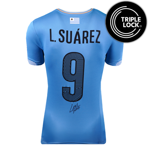 Icons Luis Suarez gesigneerd Uruguay shirt 2014-15