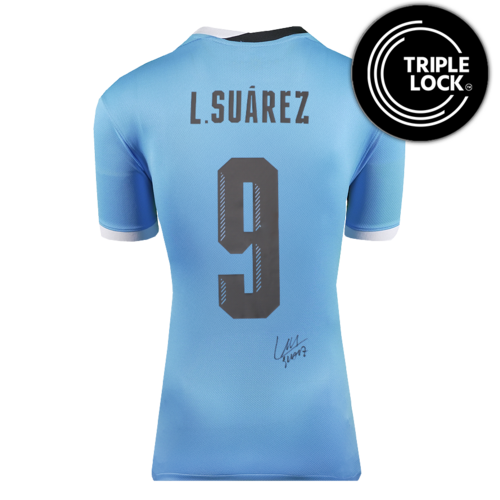 Icons Luis Suarez gesigneerd Uruguay shirt 2025