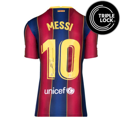 Icons Lionel Messi gesigneerd FC Barcelona shirt 2020-21