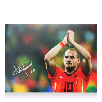 Wesley Sneijder gesigneerde Nederland foto
