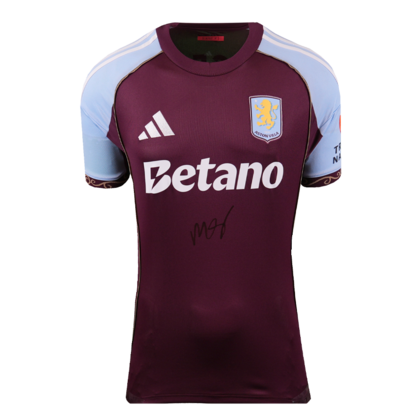 Morgan Rogers gesigneerd Aston Villa shirt 2025-26